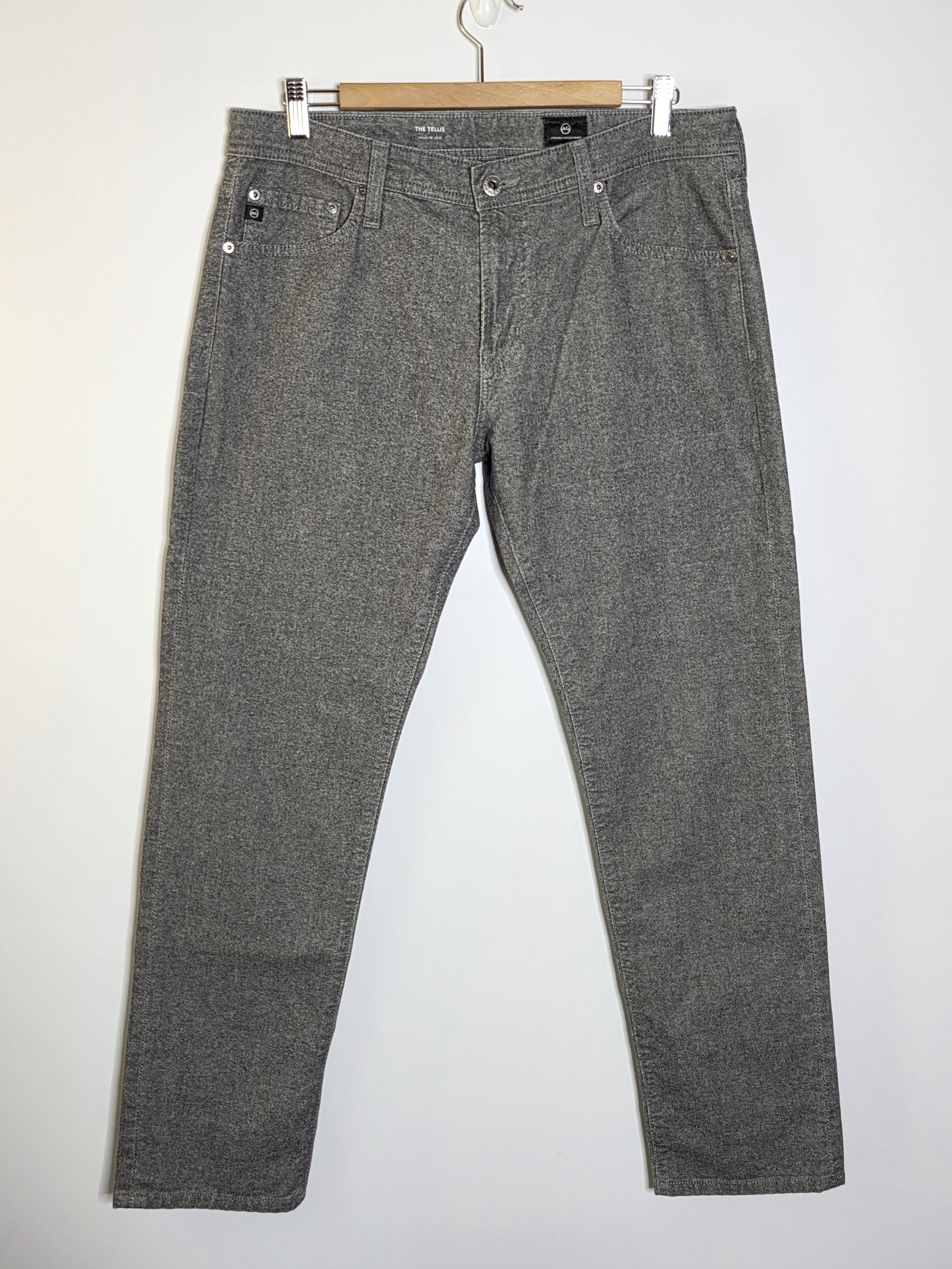Ag Adriano Goldschmied Tellis Men's Heathered Soft Gray Jeans Size 33x30****